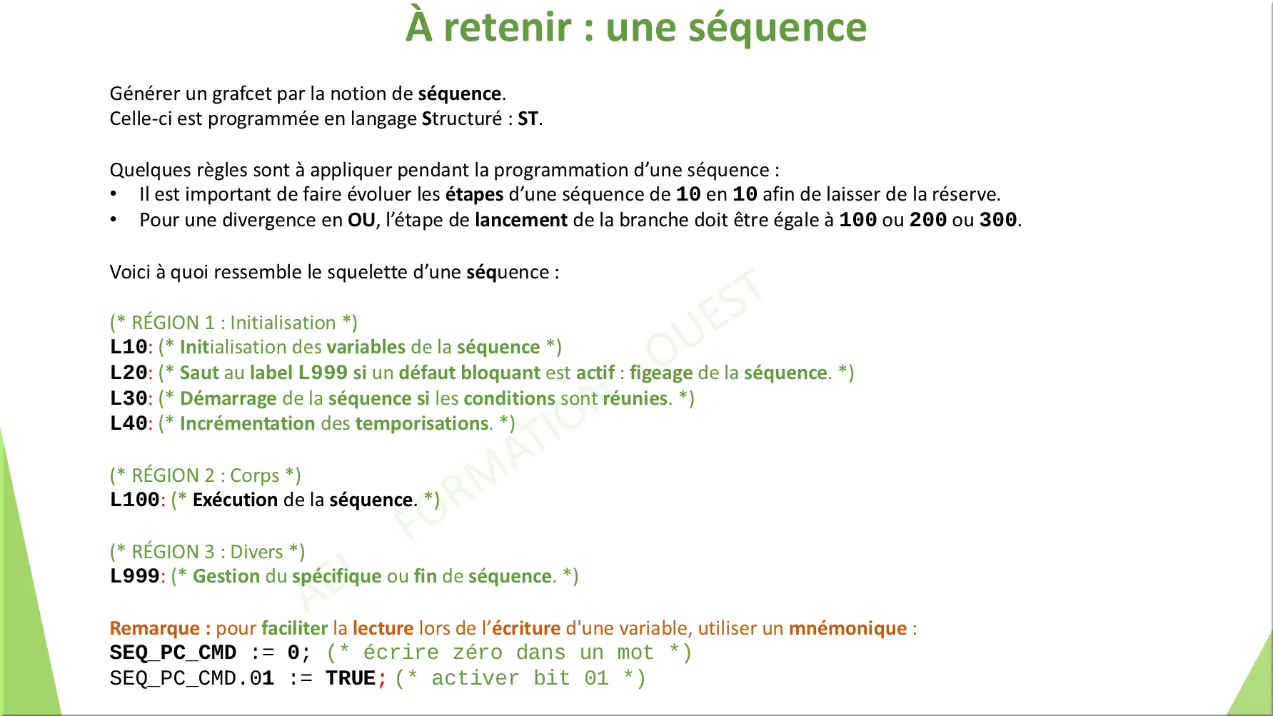 À retenir : une séquence